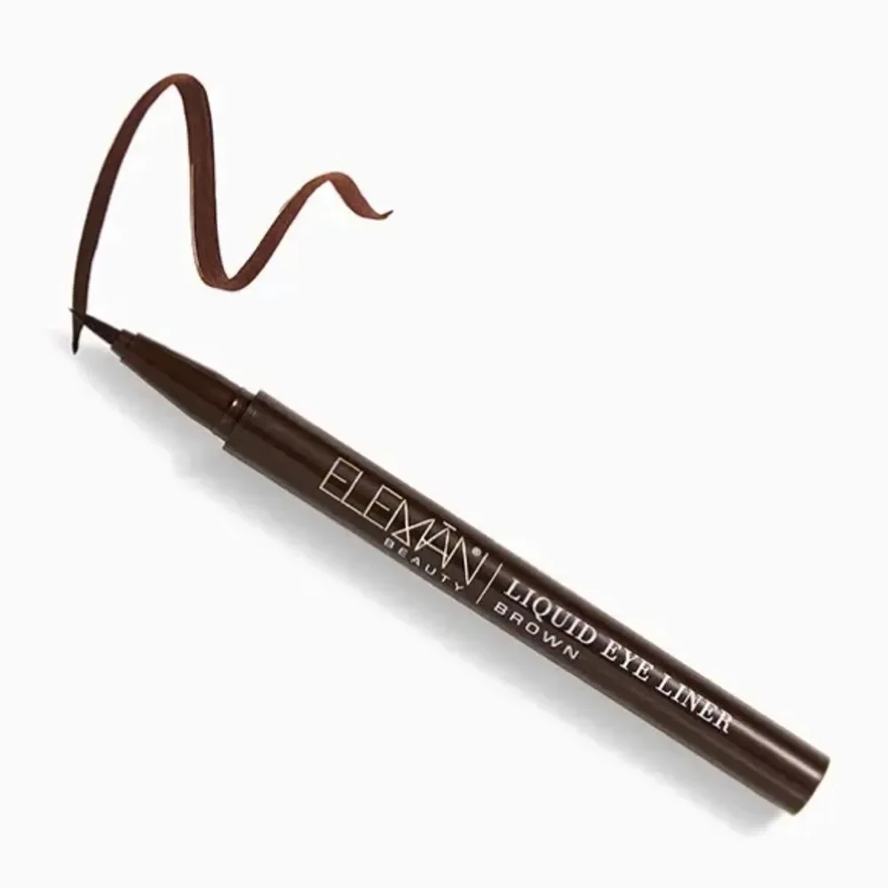 Eleman Beauty Liquid Eyeliner Brown Felt Tip Transfer Proof Vegan NIB 0.5ml
